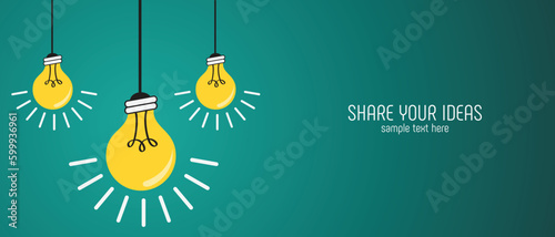 Creative idea concept with a light bulb isolated on green background. Symbol of creativity.