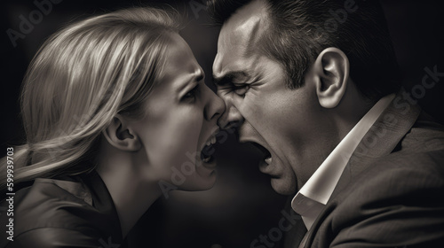Beziehung, Wut und Streit – Mann und Frau streiten sich, Generative AI photo