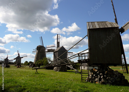 Windmills in Leisi, Saaremaa Island, Estonia photo