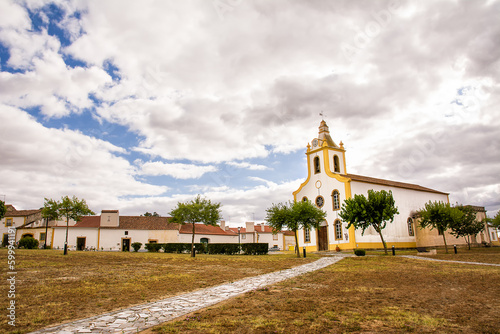 Small church in the Portuguese village of Flor Da Rosa