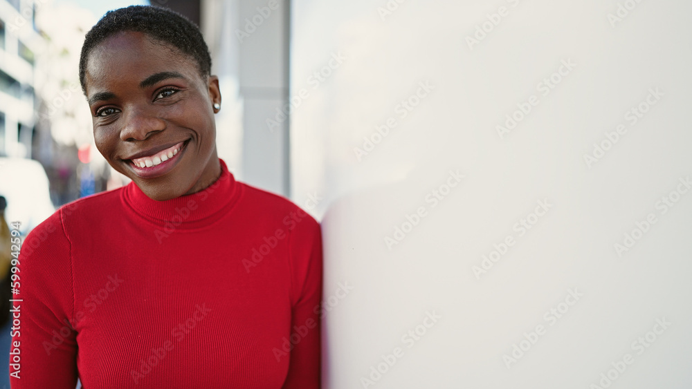 African american woman smiling confident standing at street African american woman smiling confident standing at street