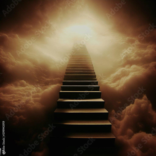 Steven to haven, Himmelsleiter, Treppe, Himmel, göttlich, Paradies, Wolken, Mystik