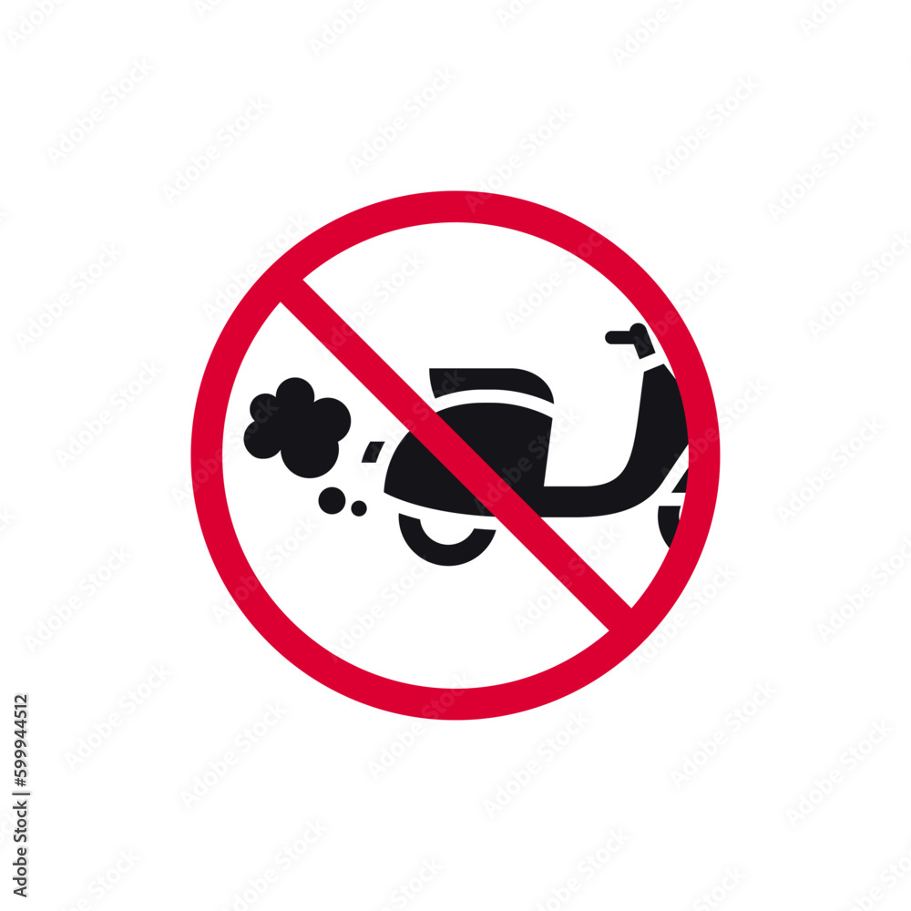 No exhaust prohibited sign, no emitting exhaust fumes forbidden modern
