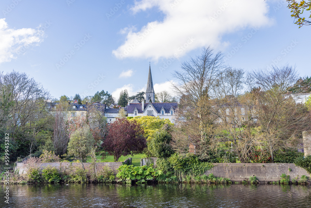 View from Fitzgerald's park on river Lee and church in Cork Munster province in Ireland Europe