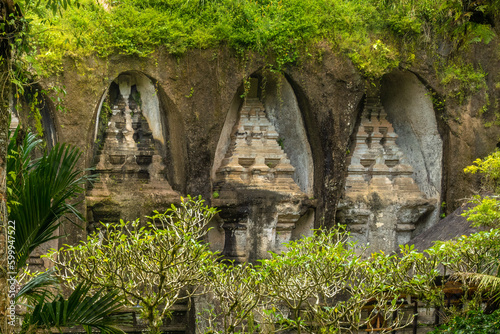 Gunung Kawi Temple or The Valley of The Balinese Kings, an 11th-century temple and funerary complex in Tampaksiring, near Ubud, Bali, Indonesia. photo