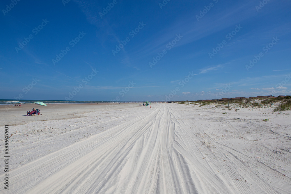 White sandy New Smyrna beach in Florida