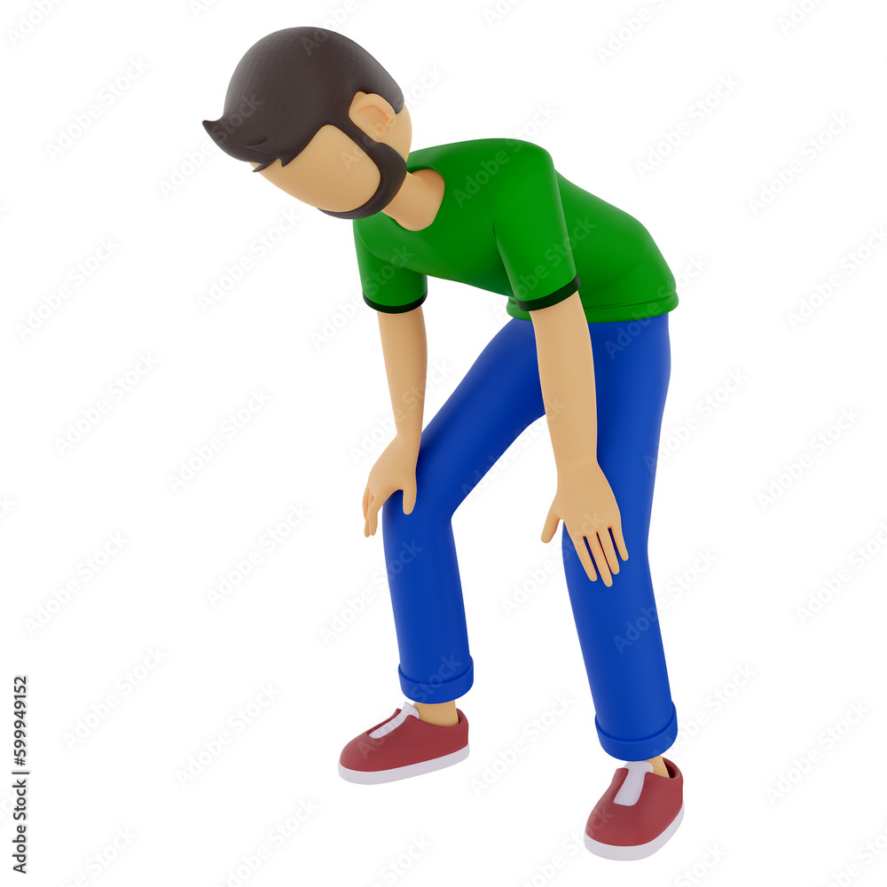 3d male character taking a break 3d male character taking a break