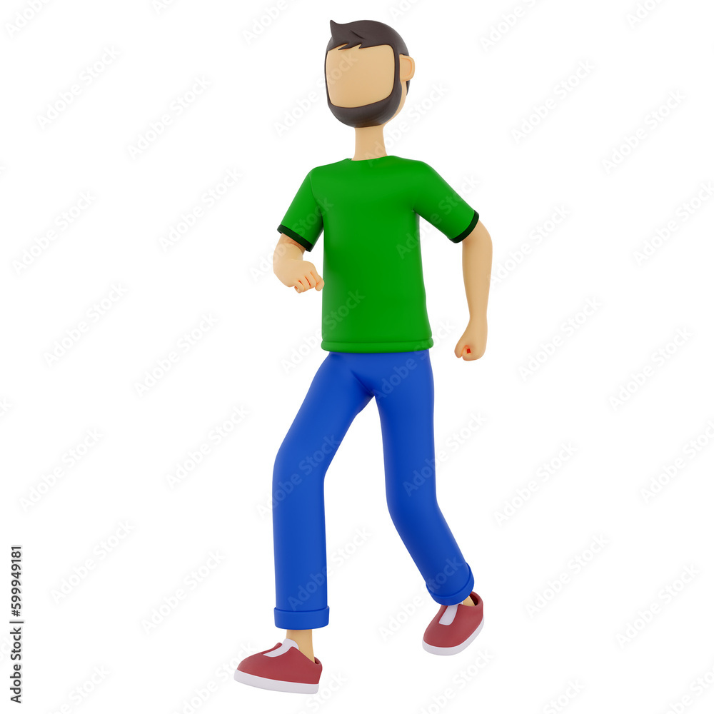 Male in walking Pose 3D Illustration Male in walking Pose 3D Illustration