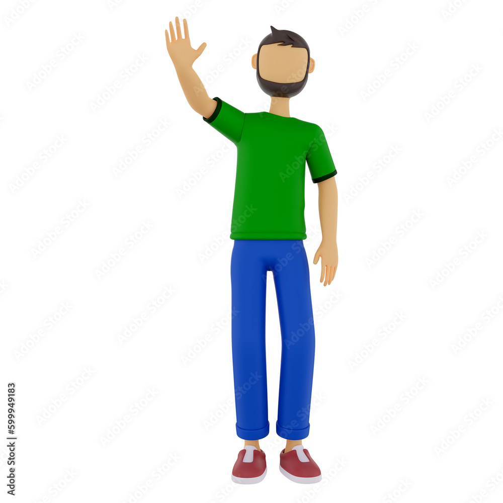 Man with high five gesture 3D Illustration Man with high five gesture 3D Illustration