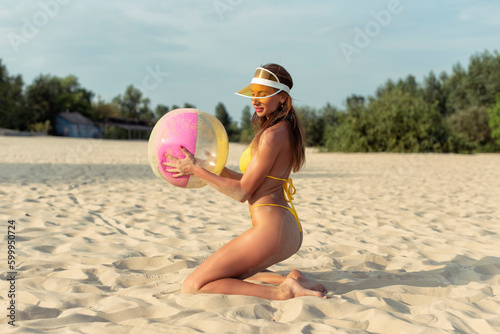 Young woman relaxing on the beach