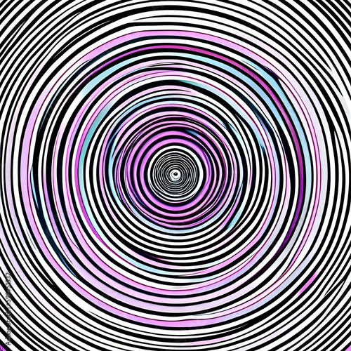 An optical illusion design with concentric circles in shades of purple and pink4, Generative AI