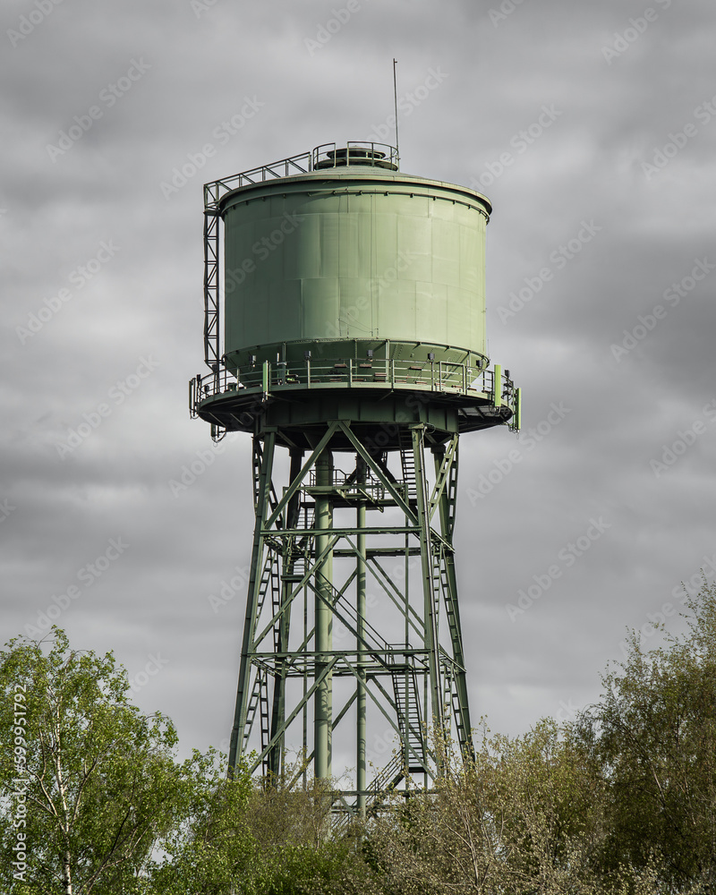 water tower west park in bochum, ruhr region, north rhine westphalia ...