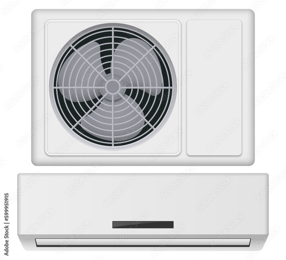 Fototapeta premium Air conditioner isolated on white background. Vector illustration.