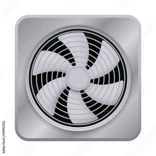 Exhaust fan. Fan, cooler for the computer. Vector illustration.