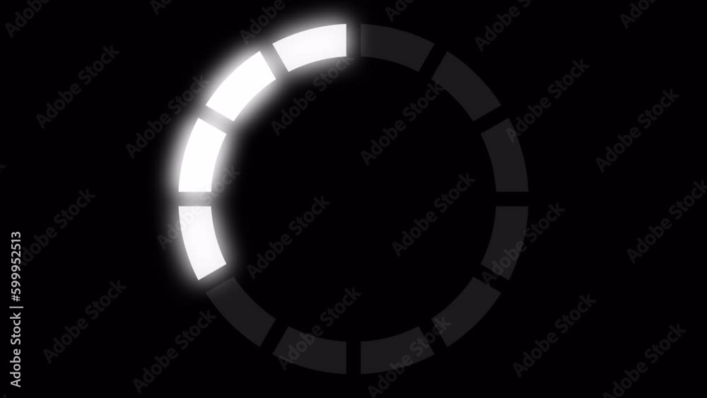 Loading Circle Video with Glow. Loading Animation on Transparent ...