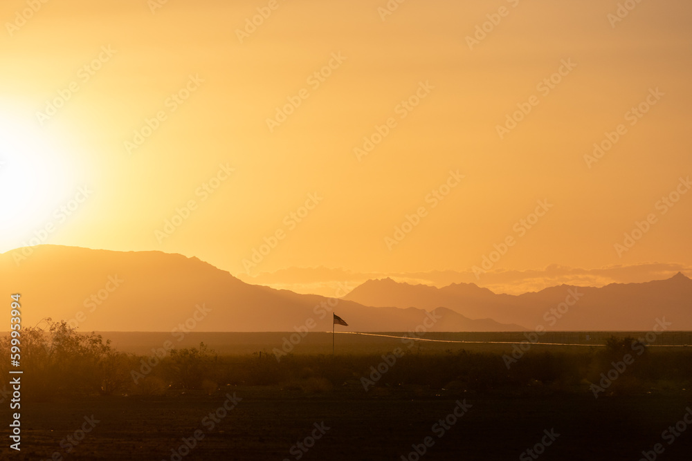 custom made wallpaper toronto digitalFlag waves at dawn in the desert