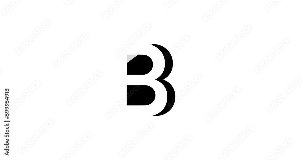 abstract letter b, bb company logo animation for business vector of the black color