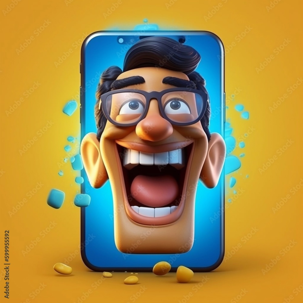 Logo - Handy mit Gesicht im Display Logo - Handy mit Gesicht im Display