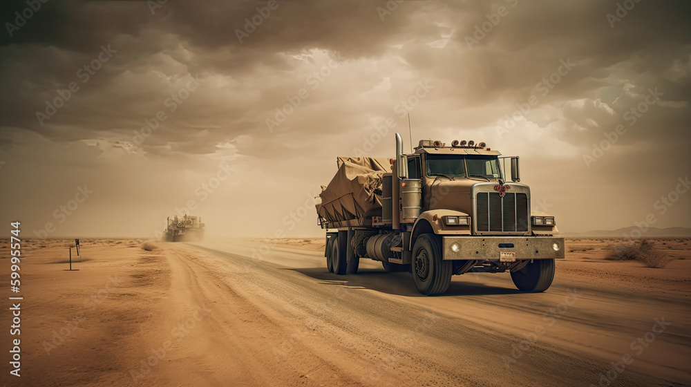 Army Tanker Truck in the desert