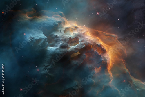 Colorful space galaxy cloud nebula in space Universe science and astronomy concept. Supernova. Generative AI