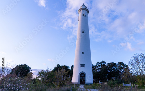 The White lighthouse of the wadden island 'Schiermonnikoog' in Friesland, the Netherlands photo