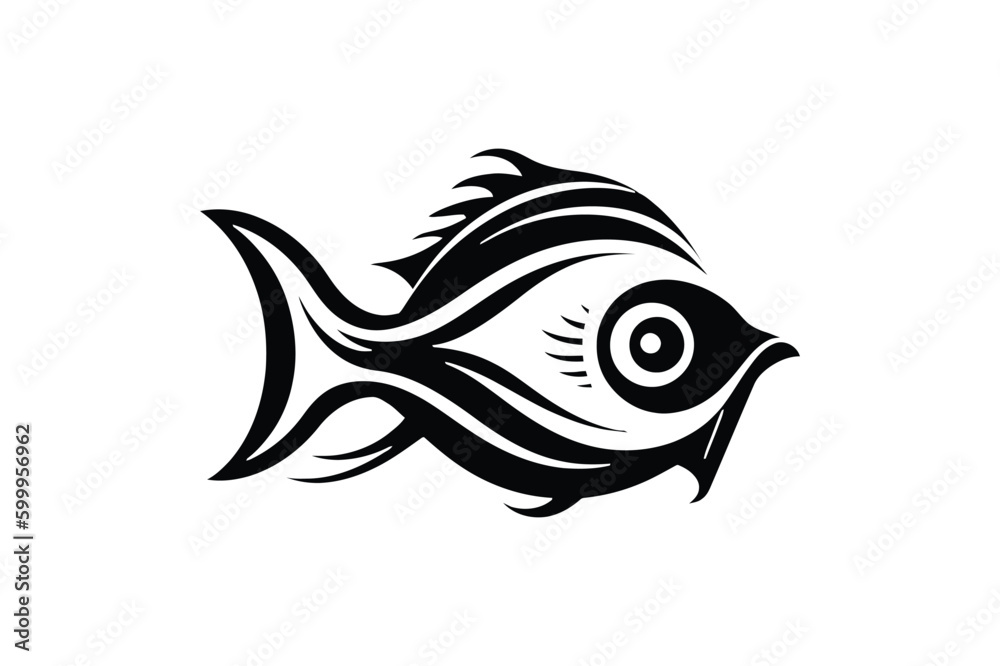 fish illustration Minimal Vector Logo Design Tshirt Sublimation Illustration tattoo design