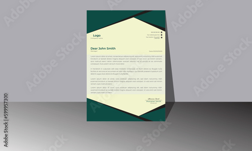 Creative, clean, stylish, and modern letterhead design template with dark color combination.