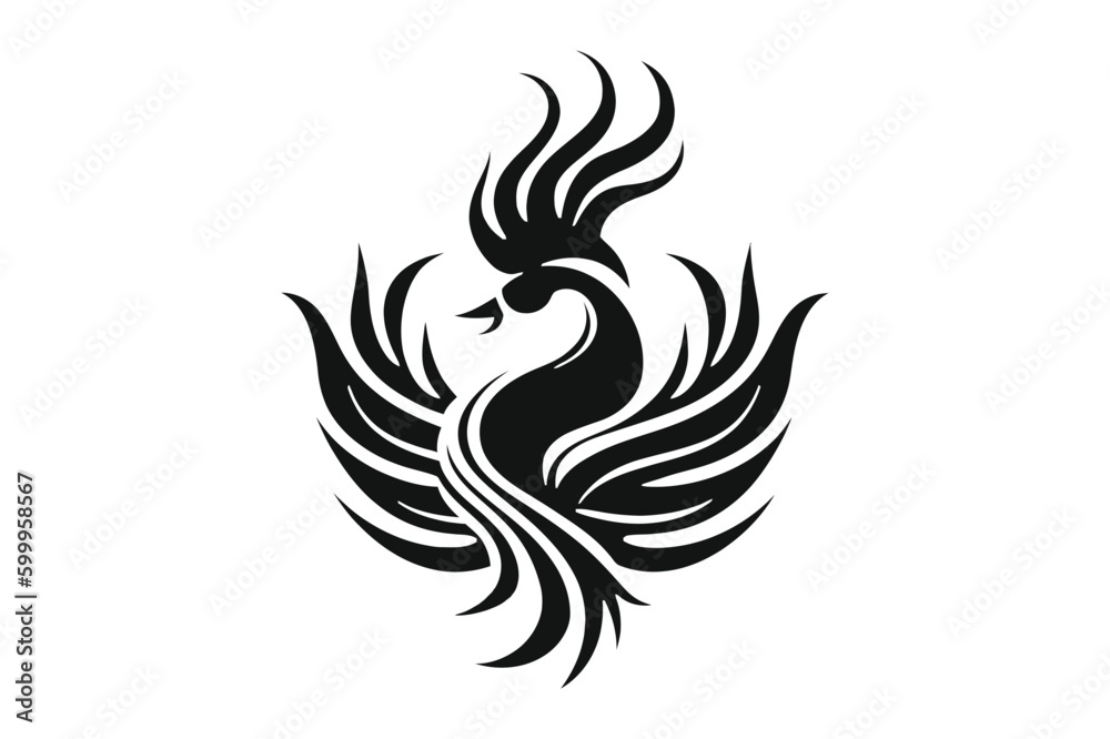 phoenix Minimal Vector Logo Design Tshirt Sublimation Illustration tattoo design