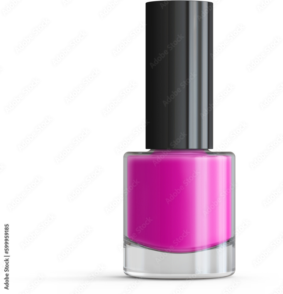 Nail Polish Bottle Isolated 3D Rendering