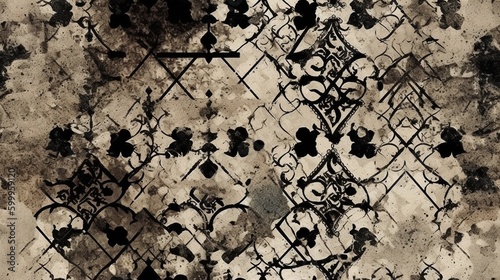 Ornate grunge wall texture pattern