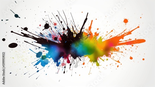 colorful splashes on white