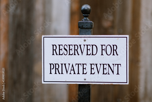 Reserved for private event 