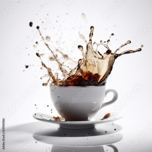 mug food drink beverage table cup espresso caffeine breakfast cafe. Generative AI.