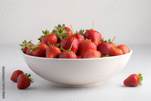Strawberries in a bowl, Generative AI