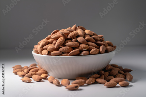 Almonds in a bowl, Generative AI