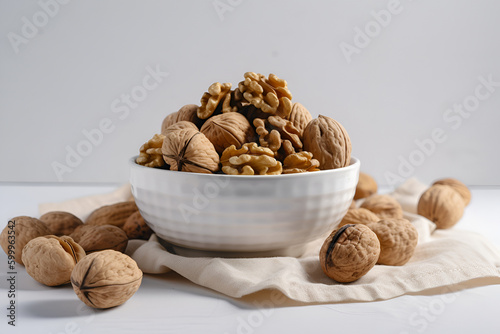 Walnuts in a bowl, Generative AI