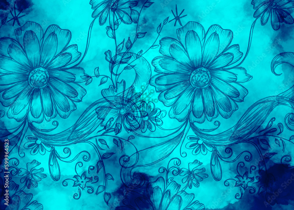 blue floral background blue floral background