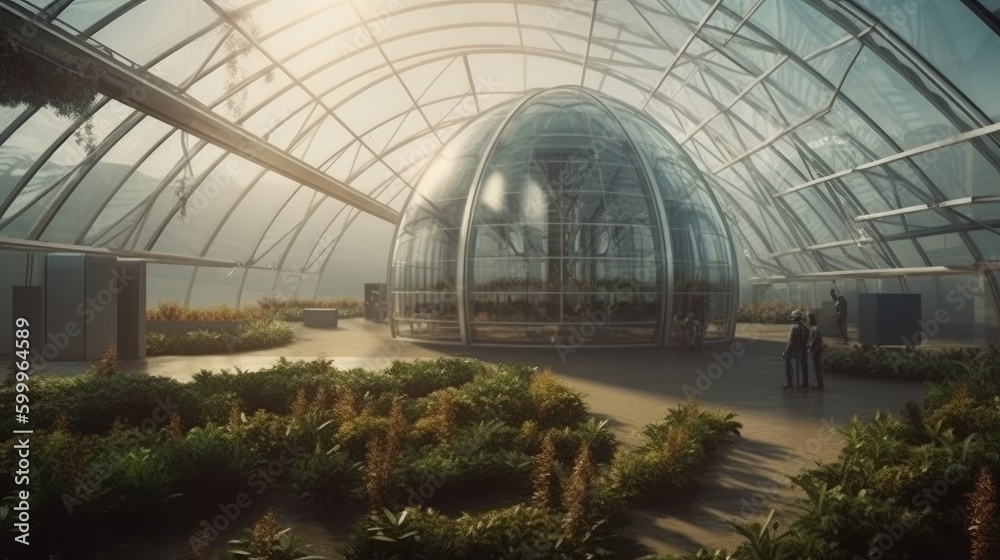A futuristic farm using genetic engineering. AI generated A futuristic farm using genetic engineering. AI generated