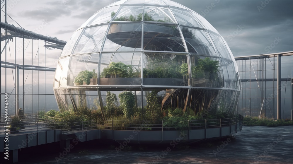 Fototapeta premium A futuristic farm using genetic engineering. AI generated