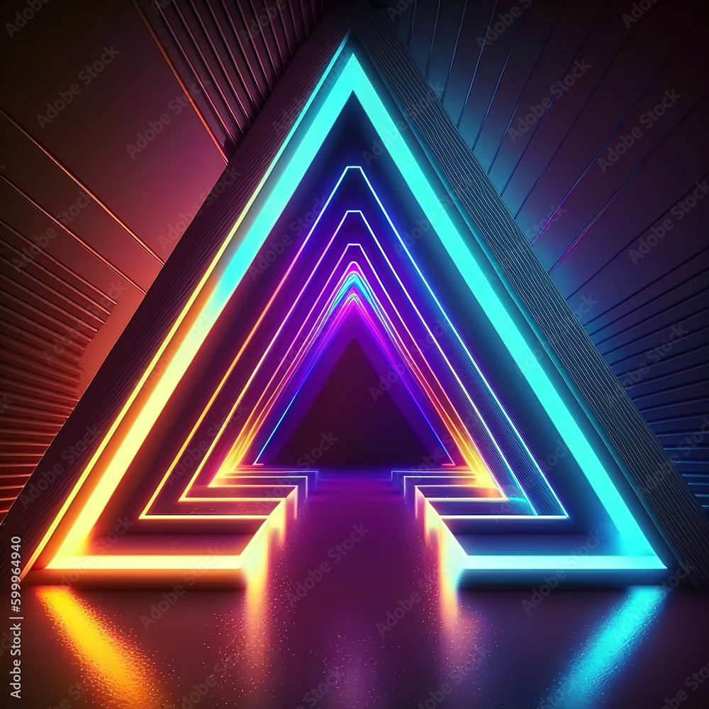 Rendering rounded pink blue neon lines glowing. Generative AI
Rendering rounded pink blue neon lines glowing. Generative AI