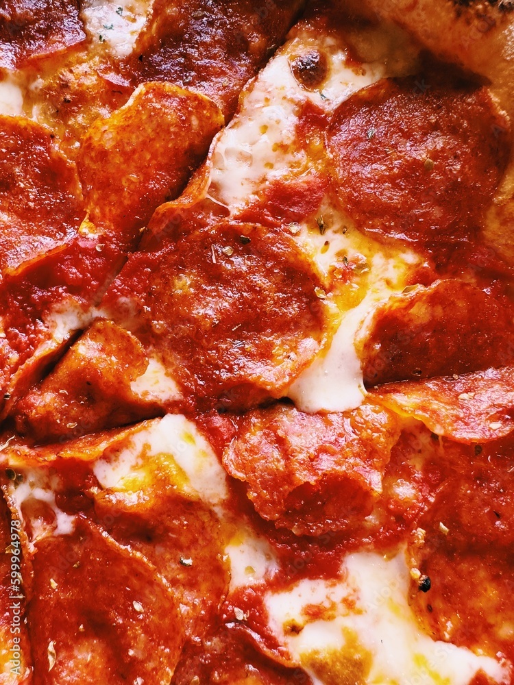close up of pizza pepperoni close up of pizza pepperoni