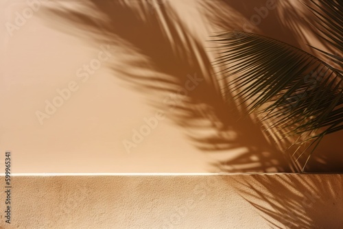 palm branch shadow on the wall- Ai