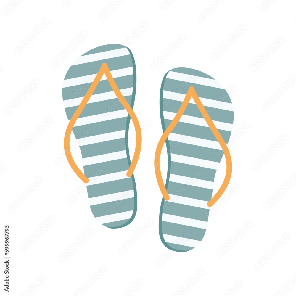 Flip Flops isolated on white background. Cute vector illustration Flip Flops isolated on white background. Cute vector illustration