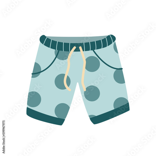 Men beach short isolated on white background. Summer icon for website, banner.