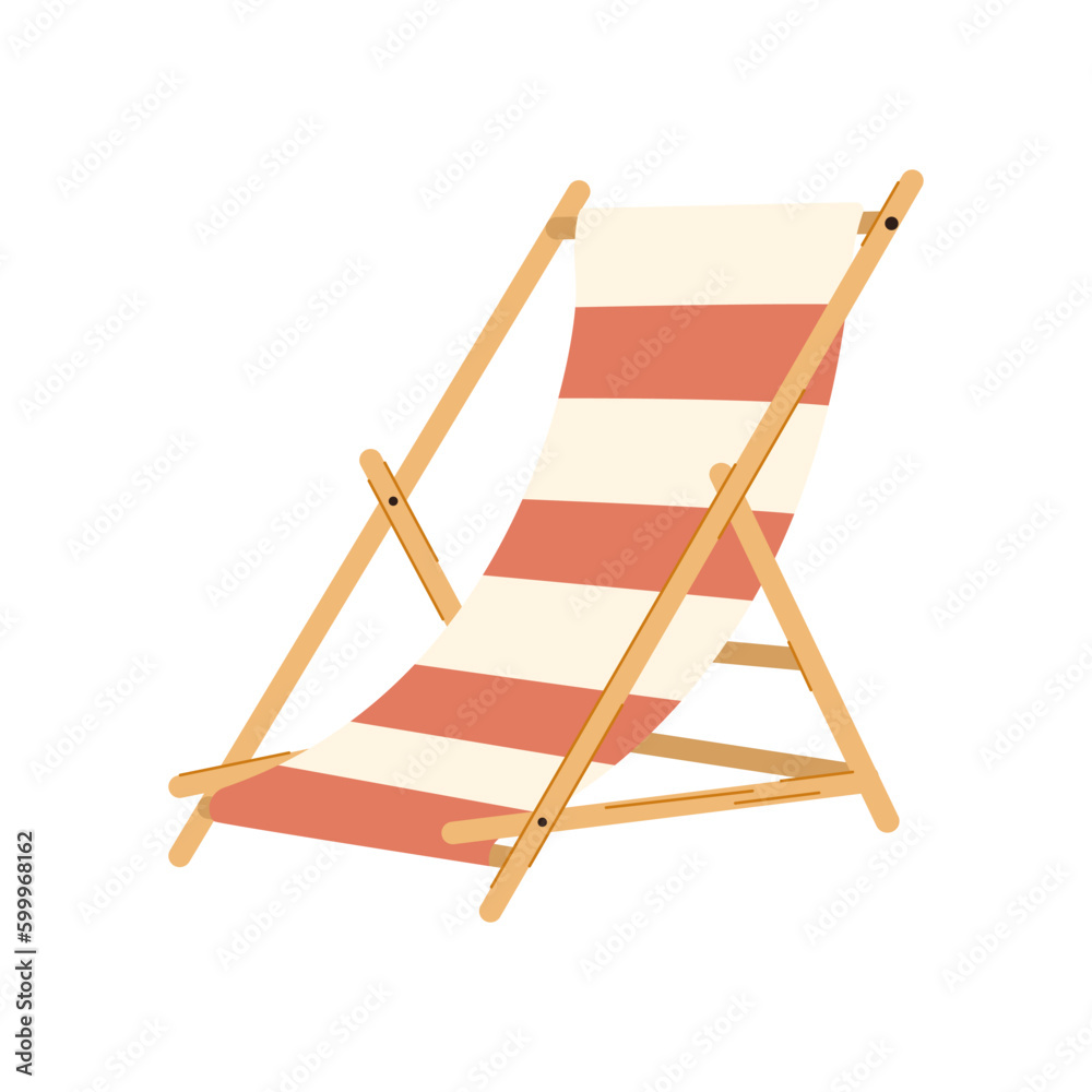 beach chair isolated on white background. Vector illustration.
