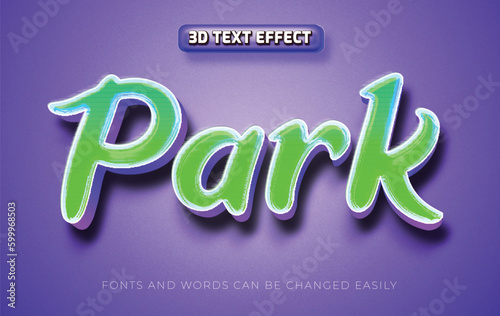 Park kids 3d editable text effect style