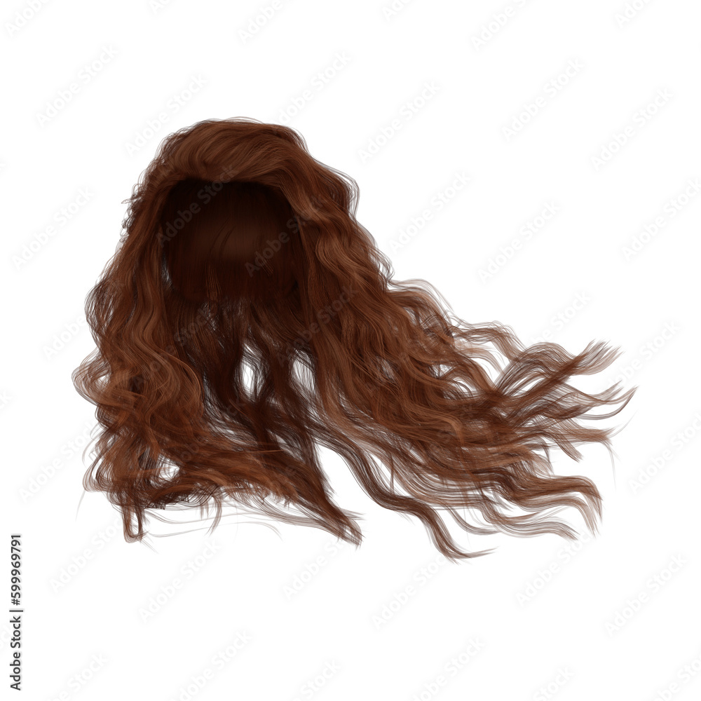 Fototapeta premium 3d rendering wavy red ginger hair isolated