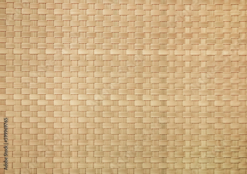 Картината върху платно Rattan texture, bamboo handicraft detail, woven background, Wood plank bamboo brown texture background