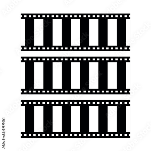 Film strip set vector image. Film Strip icon. Film tape vintage icon isolate