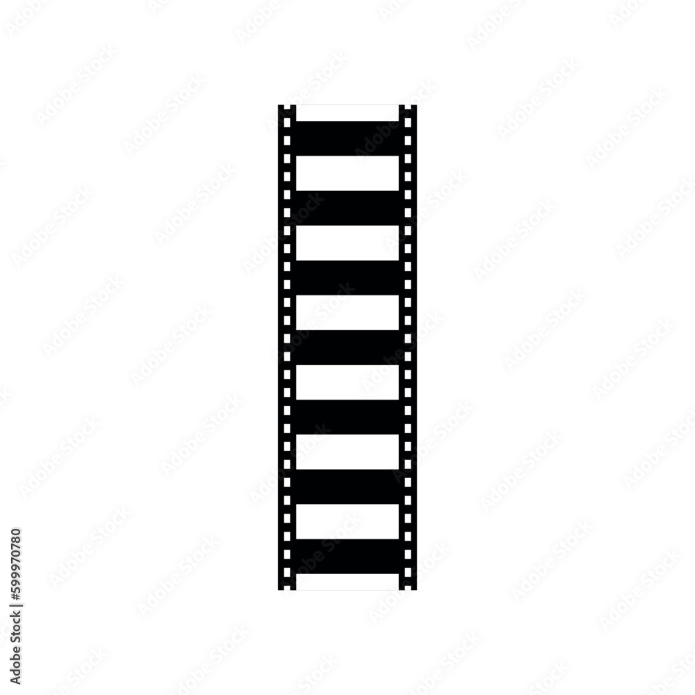 Film tape vintage icon isolate. 3d flim roll. 3d film strip collection vector image